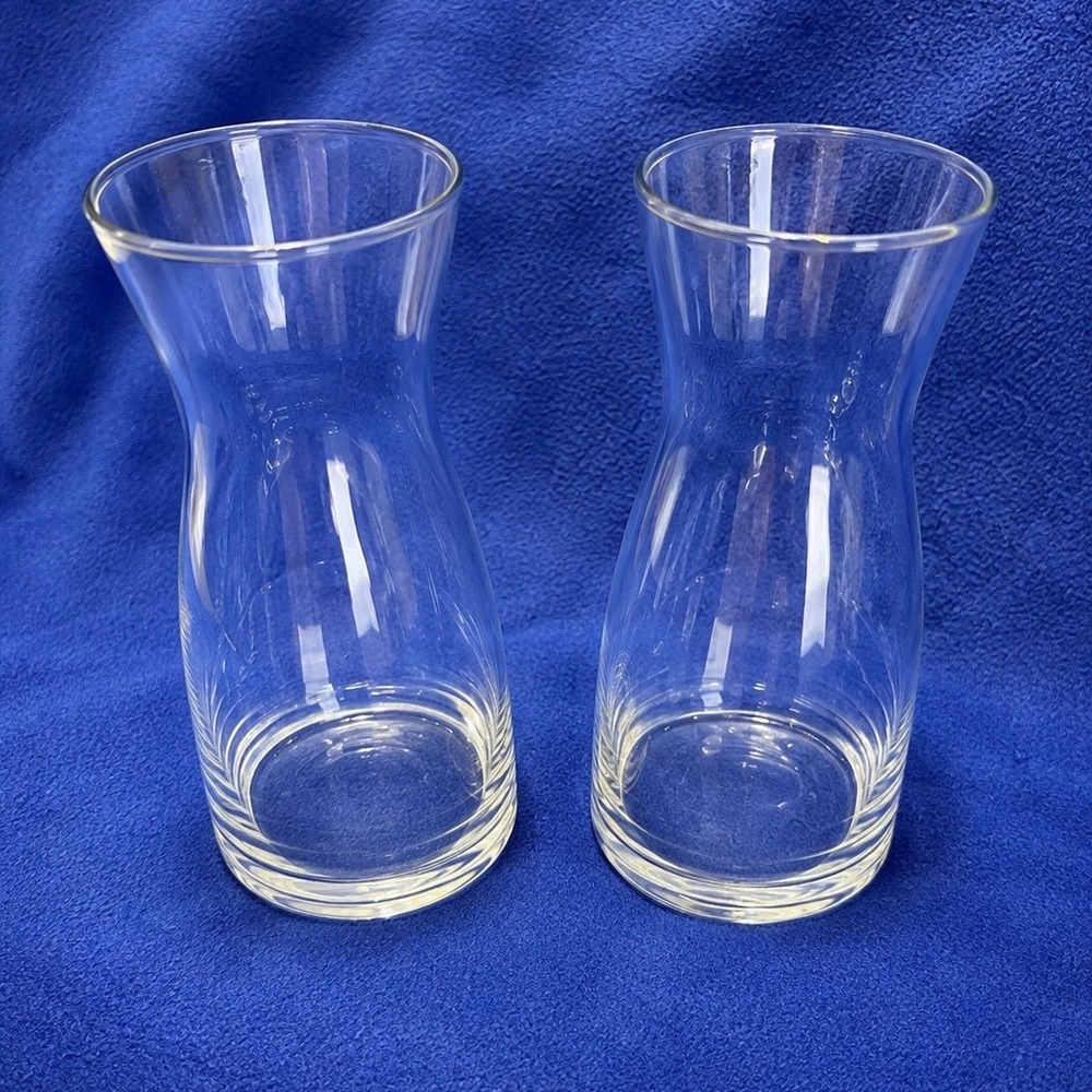 Glass Vase Set 2 6.5in Hourglass Carafe‎ Wedding Decor Floral Arrangement Decor